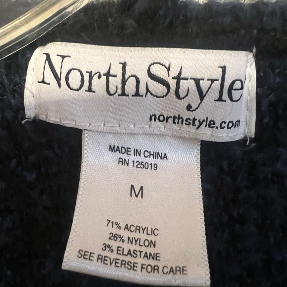 North Style Color Block Long Line Open Front Fuzzy Duster Cardigan Sweater M - Picture 4 of 13